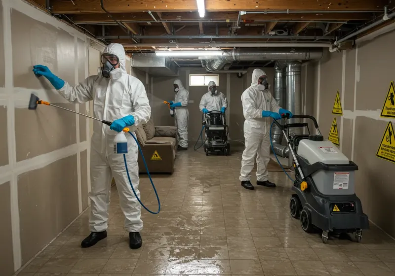 Basement Moisture Removal and Structural Drying process in Campo Rico, PR